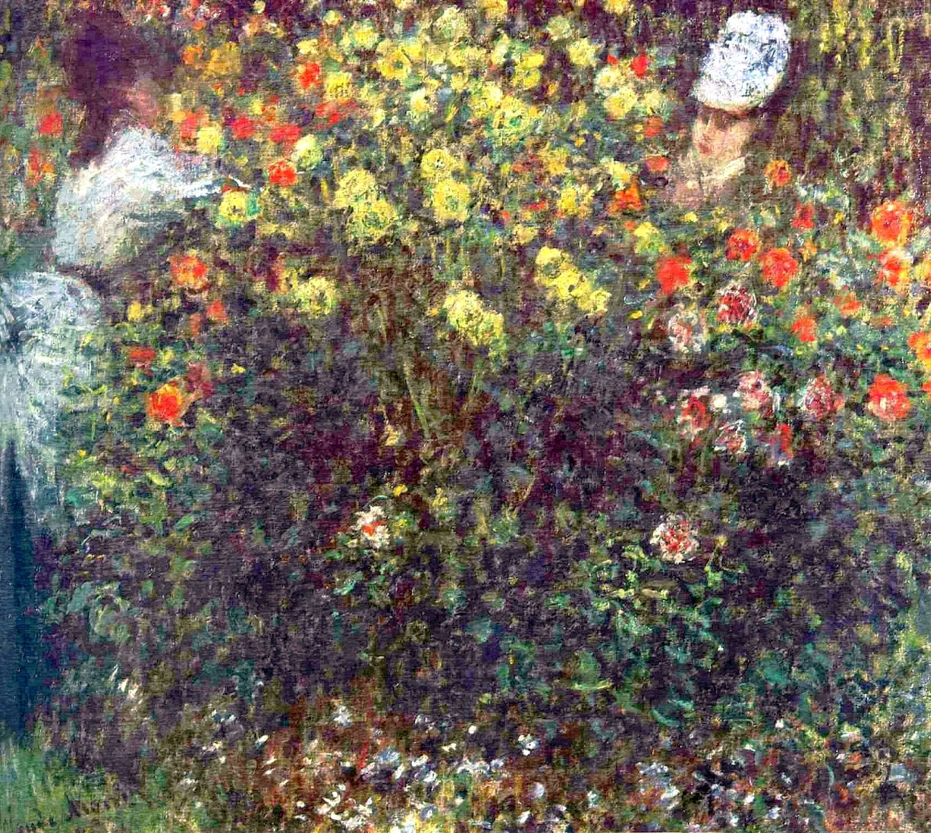Клод Моне картина Девушки в саду 1875г